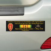 2/22e vaccinatie van het Infanterieland Cambodja Bumpersticker (Op auto)