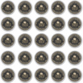 2.25" esdoornsiroop gouden blad op zwart waterdich sticker (Voorkant)