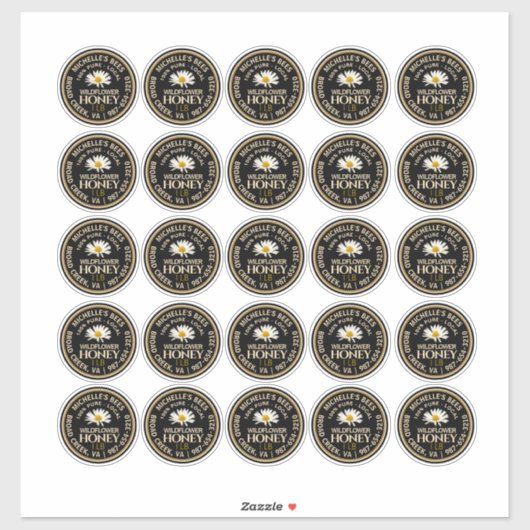 2,25-inch Honey Mason Jar-etiket Waterbestendige D Sticker (Vel)