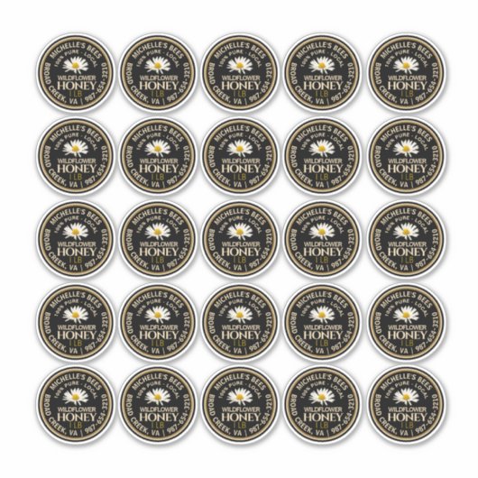 2,25-inch Honey Mason Jar-etiket Waterbestendige D Sticker (Voorkant)