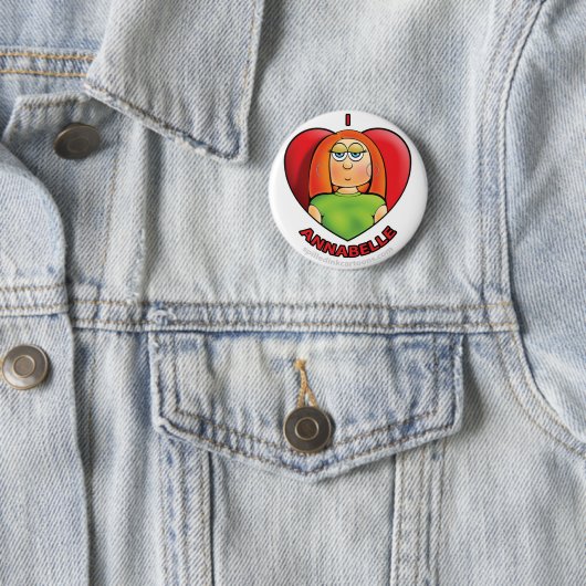 2,25-inch I Heart Annabelle Button (In situ)