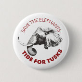 2,25-inch Save the Elephants-knop Ronde Button 5,7 Cm (Voorkant)