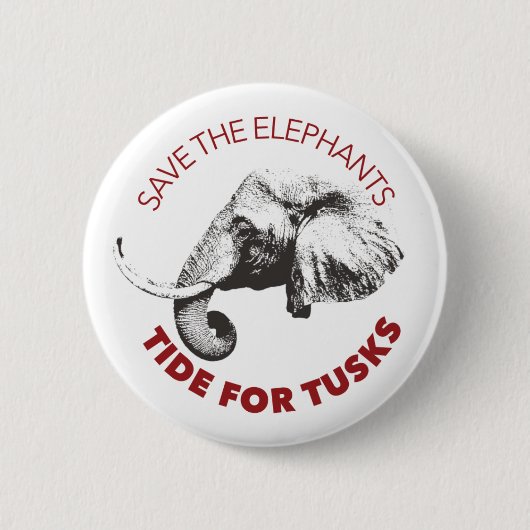 2,25-inch Save the Elephants-knop Ronde Button 5,7 Cm (Voorkant)