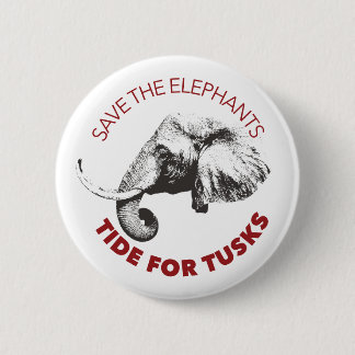 2,25-inch Save the Elephants-knop Ronde Button 5,7 Cm