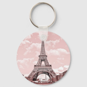 2,25-inch Sleutelhanger basisButton roze elasticto
