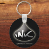 2,25-inch Sleutelhanger inktval - zwart (Voorkant)
