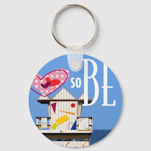 2.25" Llavero Love South Beach Miami 6 ST Sleutelhanger (Voorkant)