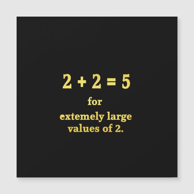 2 + 2 = 5  Grappige Wiskunde Grap (Voorkant)