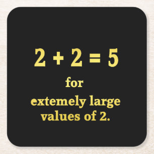2 + 2 = 5 Grappige Wiskunde Grap Kartonnen Onderzetters