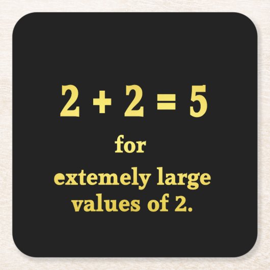2 + 2 = 5  Grappige Wiskunde Grap Kartonnen Onderzetters (Voorkant)