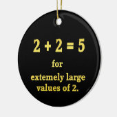 2 + 2 = 5 Grappige Wiskunde Grap Keramisch Ornament (Links)