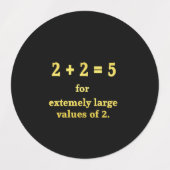2 + 2 = 5 Grappige Wiskunde Grap Labels (Design 2)