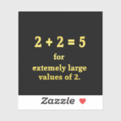 2 + 2 = 5 Grappige Wiskunde grap Sticker (Vel)