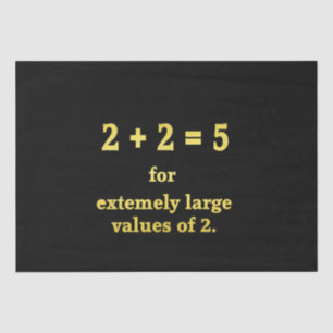 2 + 2 = 5 Grappige Wiskunde Grap Tissuepapier