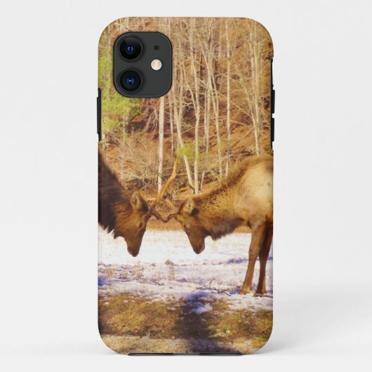2~ 2 Bull Elk in de sneeuw Case-Mate iPhone Case (Achterkant)