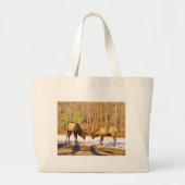 2~ 2 Bull Elk in de sneeuw Grote Tote Bag (Voorkant)