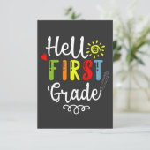 2/2- Hallo eerste graad Shirt, eerste graad studen Bedankkaart (Staand voorkant)