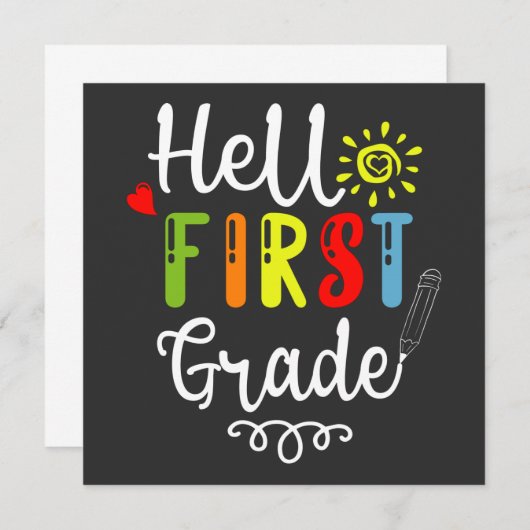 2/2- Hallo eerste graad Shirt, eerste graad studen Kaart (Voorkant / Achterkant)