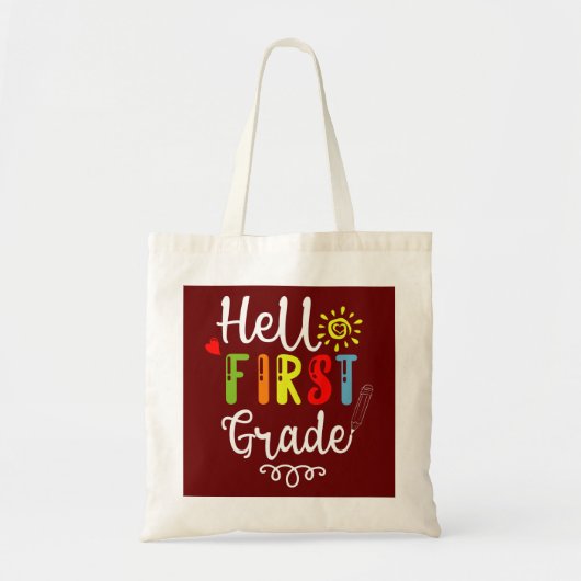 2/2- Hallo eerste graad Shirt, eerste graad studen Tote Bag (Voorkant)
