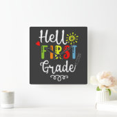 2/2- Hallo eerste graad Shirt, eerste graad studen Vierkante Klok (Huis)