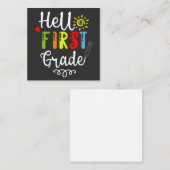 2/2- Hallo eerste graad Shirt, eerste graad studen Vierkante Visitekaartje (Voorkant / Achterkant)
