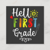 2/2- Hallo eerste graad Shirt, eerste graad studen Vierkante Visitekaartje (Voorkant)