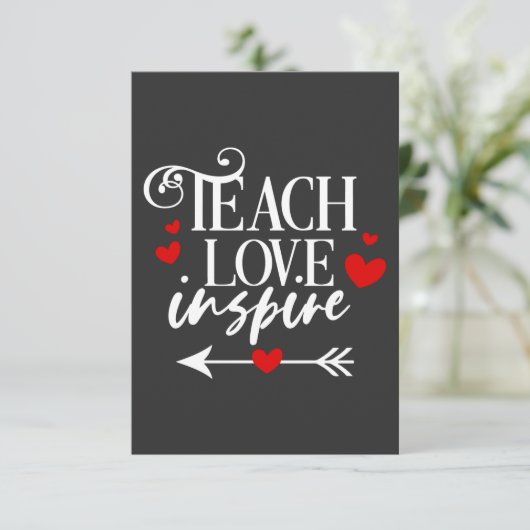 2/2 Teach Love Inspire Shirt kleuterleraren Bedankkaart (Staand voorkant)