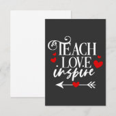 2/2 Teach Love Inspire Shirt kleuterleraren Bedankkaart (Voorkant / Achterkant)