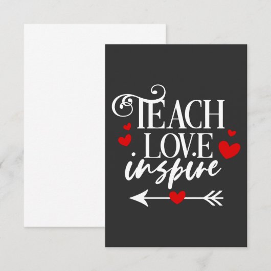 2/2 Teach Love Inspire Shirt kleuterleraren Bedankkaart (Voorkant / Achterkant)
