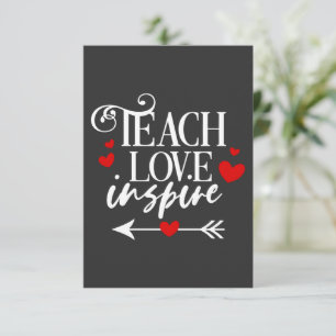 2/2 Teach Love Inspire Shirt kleuterleraren Bedankkaart
