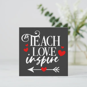 2/2 Teach Love Inspire Shirt kleuterleraren Kaart