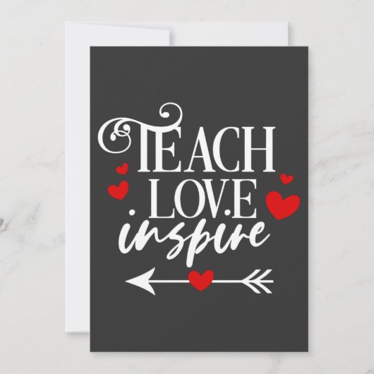 2/2 Teach Love Inspire Shirt kleuterleraren Kaart (Voorkant)