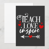 2/2 Teach Love Inspire Shirt kleuterleraren Kaart (Voorkant / Achterkant)