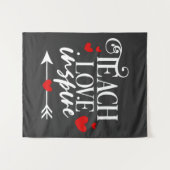 2/2 Teach Love Inspire Shirt kleuterleraren Wandkleed (Voorkant (horizontaal))