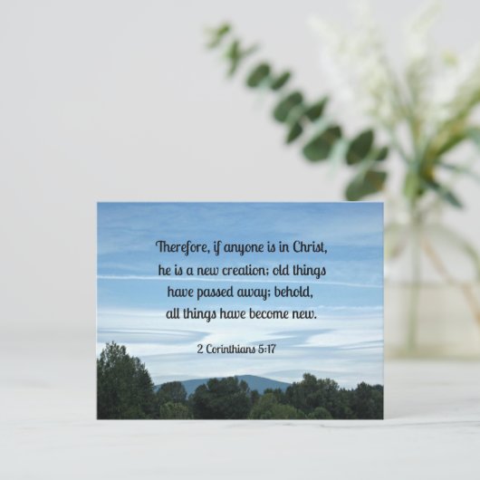 2 5:17 Dus als iemand in Christus is.... Briefkaart (Staand voorkant)