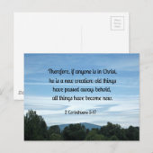 2 5:17 Dus als iemand in Christus is.... Briefkaart (Voorkant / Achterkant)