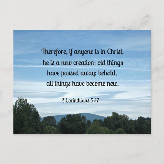 2 5:17 Dus als iemand in Christus is.... Briefkaart (Voorkant)