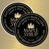 2.5"Esdoornsiroop Waterdicht Transparant of Wit Sticker