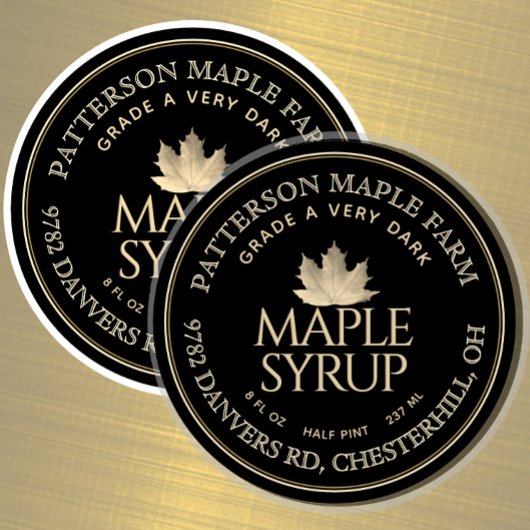 2.5"Esdoornsiroop Waterdicht Transparant of Wit Sticker