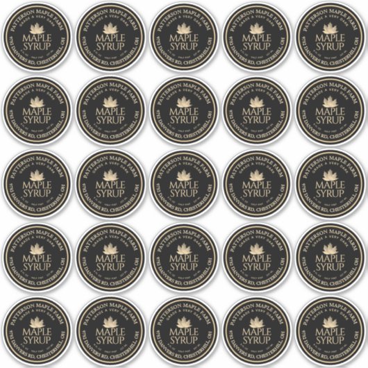 2.5"Esdoornsiroop Waterdicht Transparant of Wit Sticker (Voorkant)