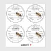 2,5" Heldere Australische Honing Voeding met Bij Sticker (Vel)