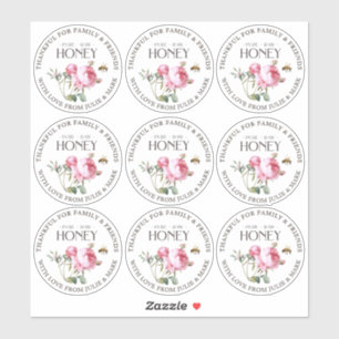 2,5" Honey Dankbaar voor Familie en Vrienden Roos Sticker