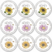 2.5" Honing Dankbaar voor Familie Vrienden Bloemen Sticker (Voorkant)
