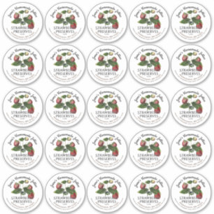 2,5-inch Aardbei Jam-etiket en etiket op het dekse Sticker