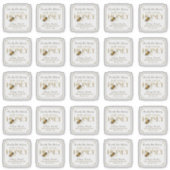 2,5-inch fancy Flying Bee Metallic Gold Honey-gren Sticker (Voorkant)