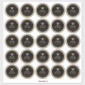 2,5-inch Manuka Honey Black Gold Bee Labels (Vel)