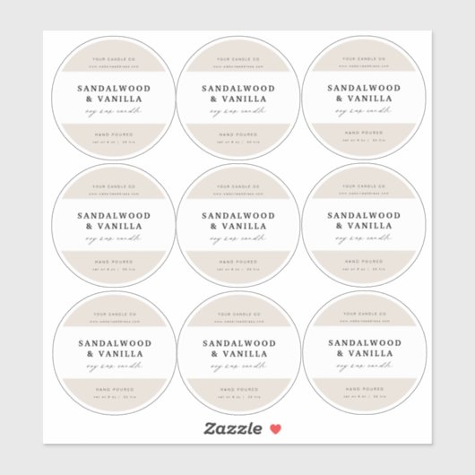 2,5 inch Ronde Kaars Zakelijke Blik Sticker Labels (Vel)