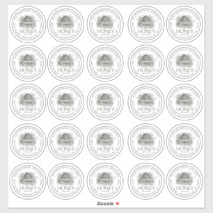 2,5-inch Wide Mason Honey Jar Label deksel