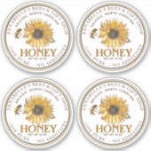 2,5-inch witte honingmoer Jar-etiket Zonnebloem Sticker (Voorkant)