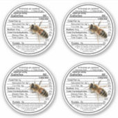 2,5-inch witte moeras jar Honey Nutrition Label Be (Voorkant)